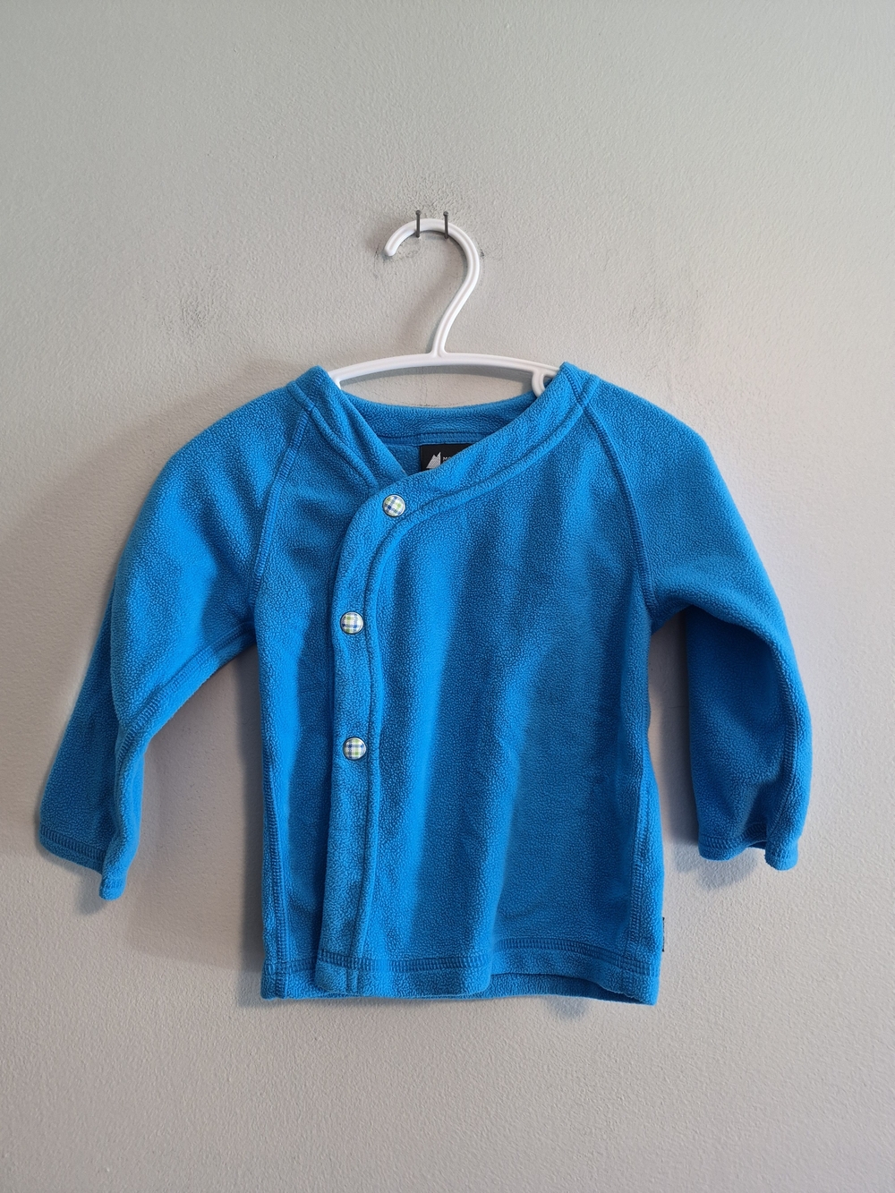 MEC 12M blue Fleece Button Up  Cardigan Sweater